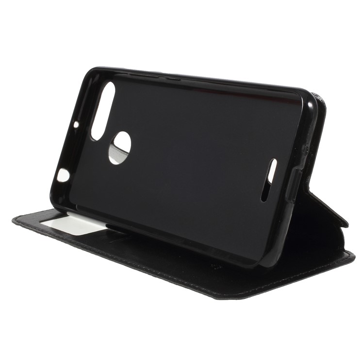 ROAR KOREA View Window Noble Leather Card Holder Cover for Xiaomi Redmi 6 (Dual Camera: 12MP+5MP) - Black-4