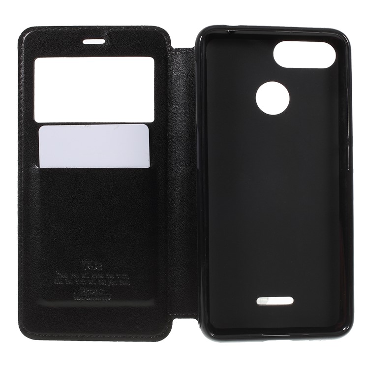 ROAR KOREA View Window Noble Leather Card Holder Cover for Xiaomi Redmi 6 (Dual Camera: 12MP+5MP) - Black-6