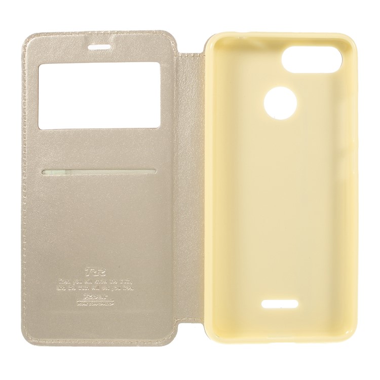 ROAR KOREA View Window Noble Leather Shell with Card Holder for Xiaomi Redmi 6 (Dual Camera: 12MP+5MP) - Gold-6