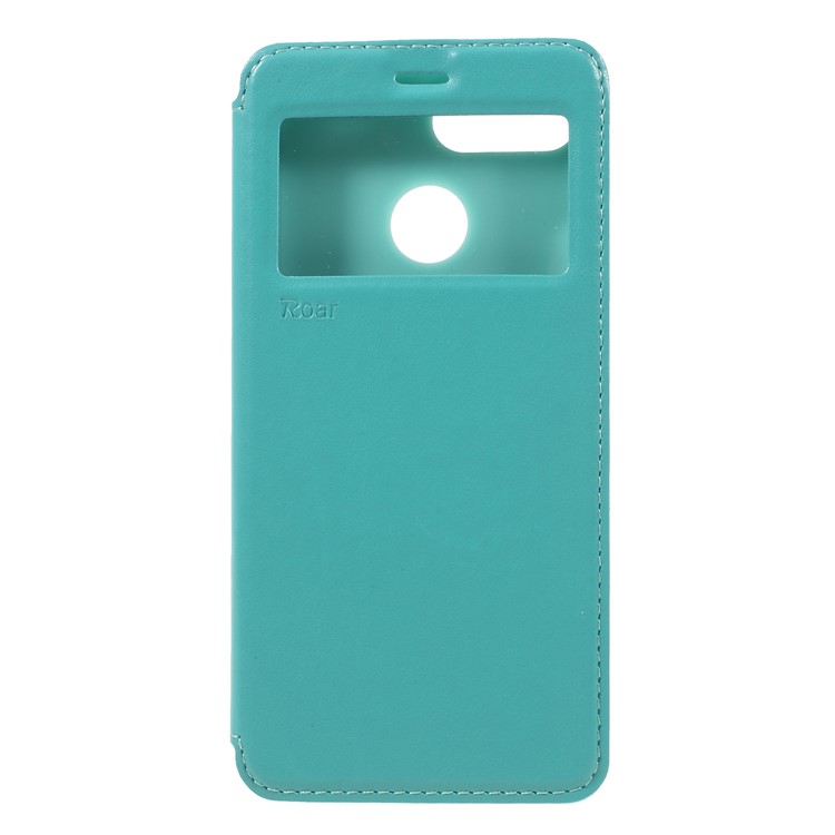 ROAR KOREA View Window Noble Leather Folio Flip Phone Casing for Xiaomi Redmi 6 (Dual Camera: 12MP+5MP) - Cyan-1
