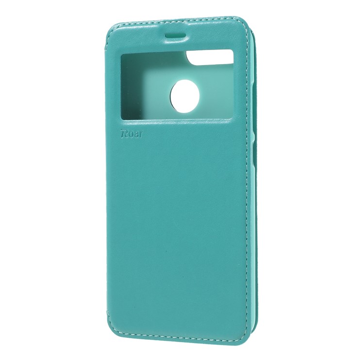 ROAR KOREA View Window Noble Leather Folio Flip Phone Casing for Xiaomi Redmi 6 (Dual Camera: 12MP+5MP) - Cyan-3