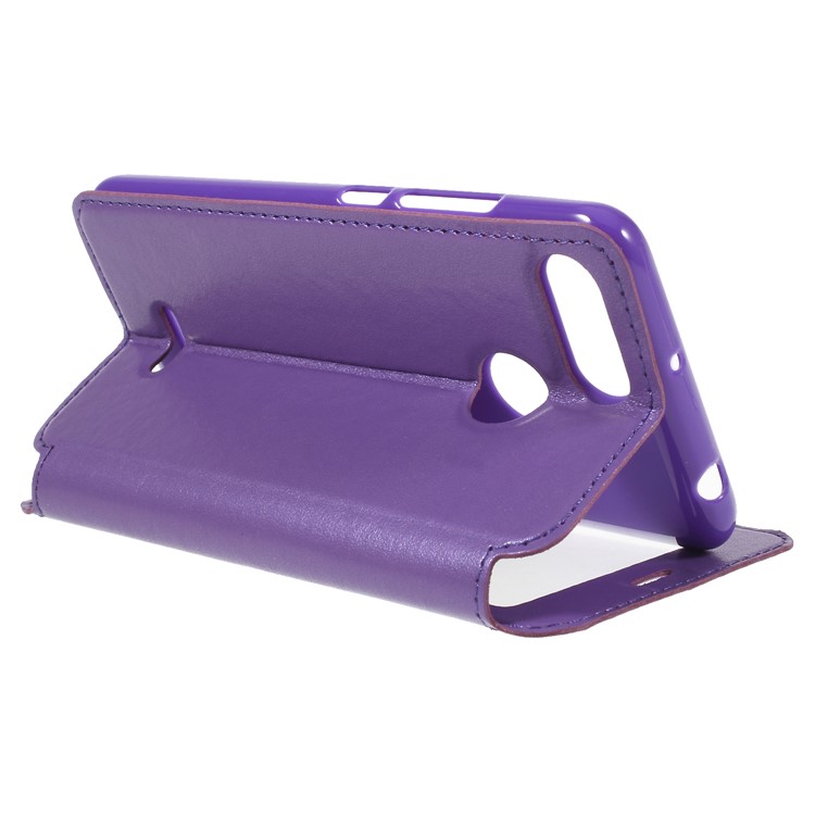 ROAR KOREA View Window Noble Leather Mobile Phone Cover with Stand for Xiaomi Redmi 6 (Dual Camera: 12MP+5MP) - Purple-5