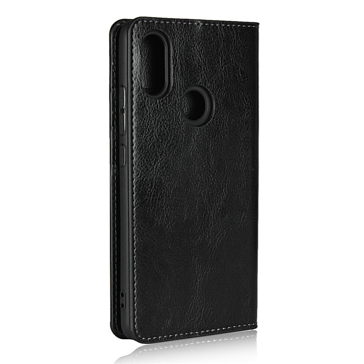 Crazy Horse Genuine Leather Wallet Case for Xiaomi Mi 8 SE (5.88-inch) - Black-3