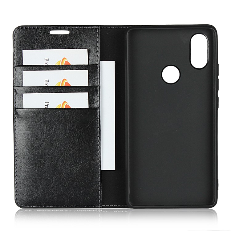 Crazy Horse Genuine Leather Wallet Case for Xiaomi Mi 8 SE (5.88-inch) - Black-4