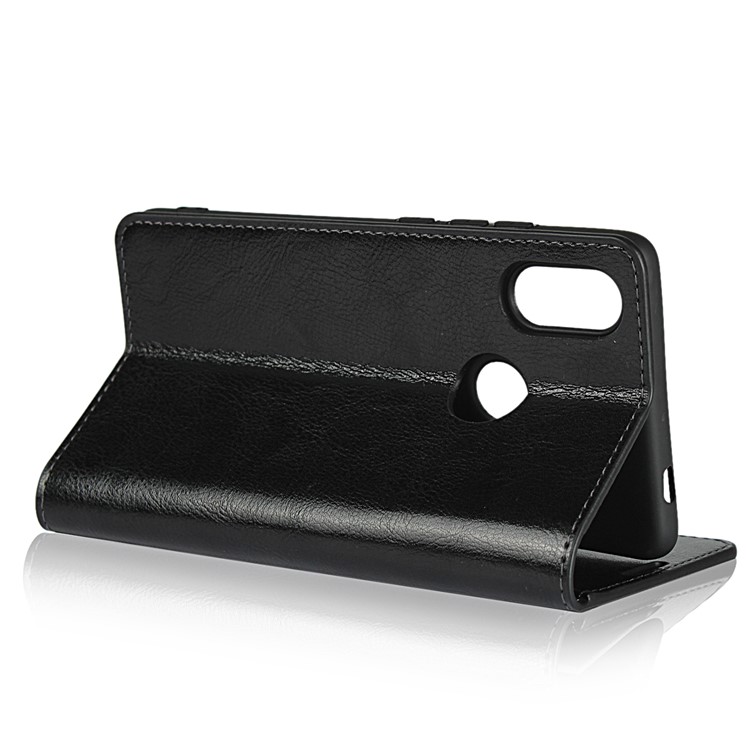Crazy Horse Genuine Leather Wallet Case for Xiaomi Mi 8 SE (5.88-inch) - Black-6