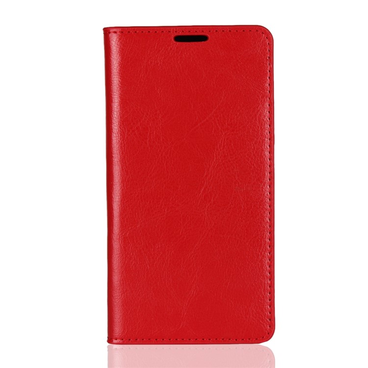 Crazy Horse Genuine Leather Wallet Cover for Xiaomi Mi 8 SE (5.88-inch) - Red-2