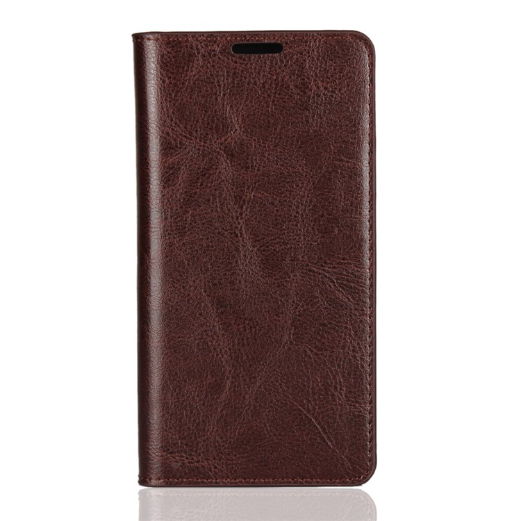 Crazy Horse Genuine Leather Stand Case with Card Slots for Xiaomi Mi 8 SE (5.88-inch) - Coffee-2