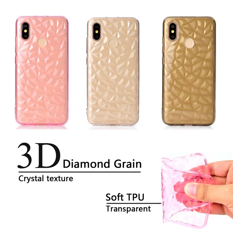 3D Diamond Grain Soft TPU Case for Xiaomi Mi 8 (6.21-inch) - Transparent-11