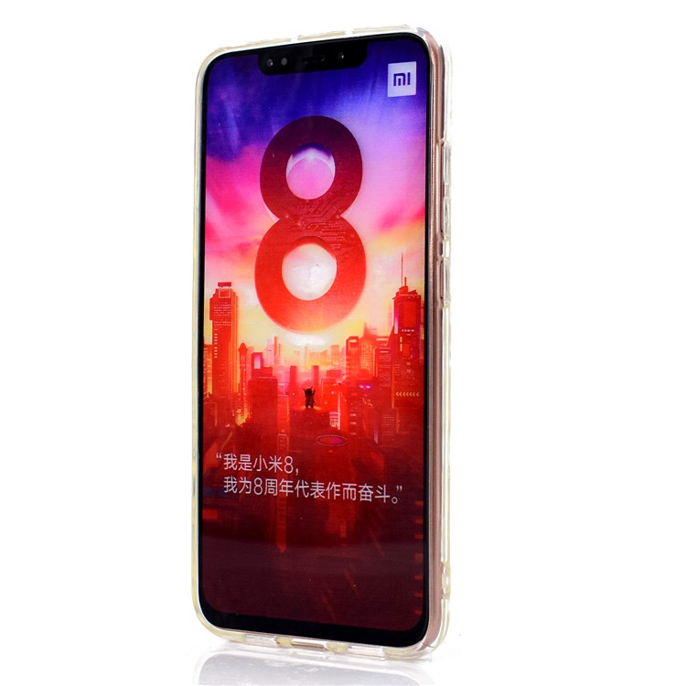 3D Diamond Grain Soft TPU Case for Xiaomi Mi 8 (6.21-inch) - Transparent-4