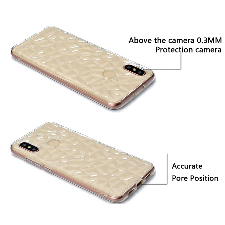 3D Diamond Grain Soft TPU Case for Xiaomi Mi 8 (6.21-inch) - Transparent-8