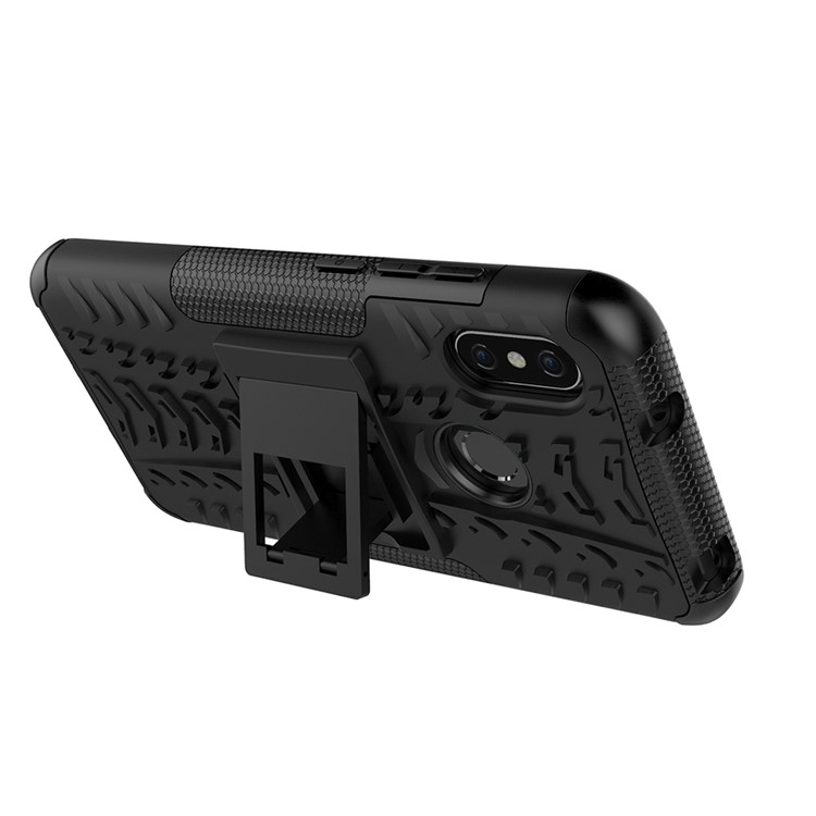 Anti-slip PC + TPU Hybrid Kickstand Case for Xiaomi Mi A2 Lite / Redmi 6 Pro - Black-3
