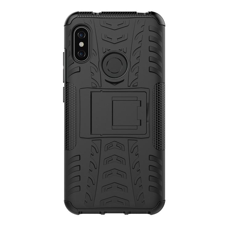 Anti-slip PC + TPU Hybrid Kickstand Case for Xiaomi Mi A2 Lite / Redmi 6 Pro - Black-5