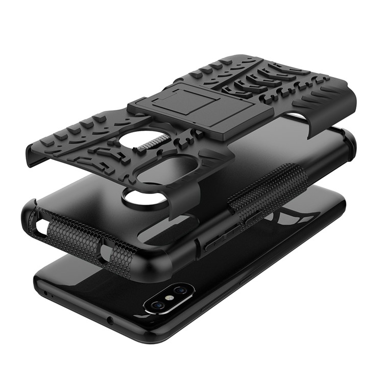 Anti-slip PC + TPU Hybrid Kickstand Case for Xiaomi Mi A2 Lite / Redmi 6 Pro - Black-6
