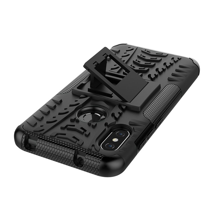 Anti-slip PC + TPU Hybrid Kickstand Case for Xiaomi Mi A2 Lite / Redmi 6 Pro - Black-7
