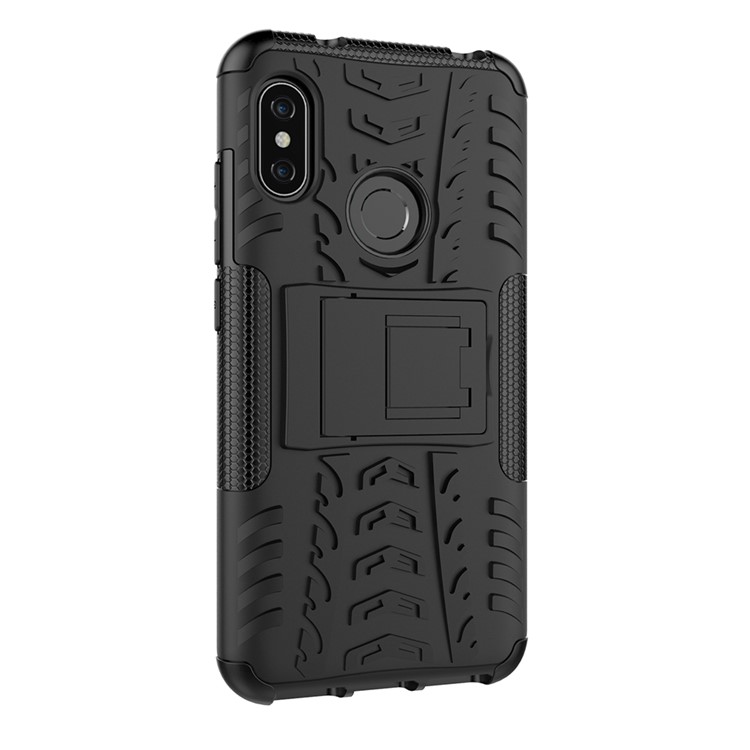 Anti-slip PC + TPU Hybrid Kickstand Case for Xiaomi Mi A2 Lite / Redmi 6 Pro - Black-8