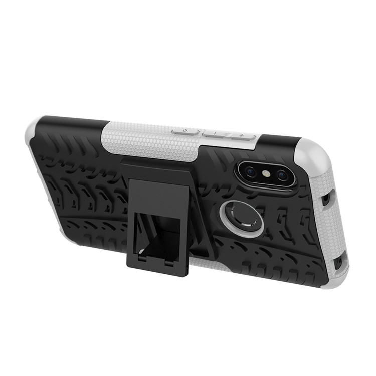 Anti-slip PC + TPU Hybrid Kickstand Cover Shell for Xiaomi Mi A2 Lite / Redmi 6 Pro - White-10