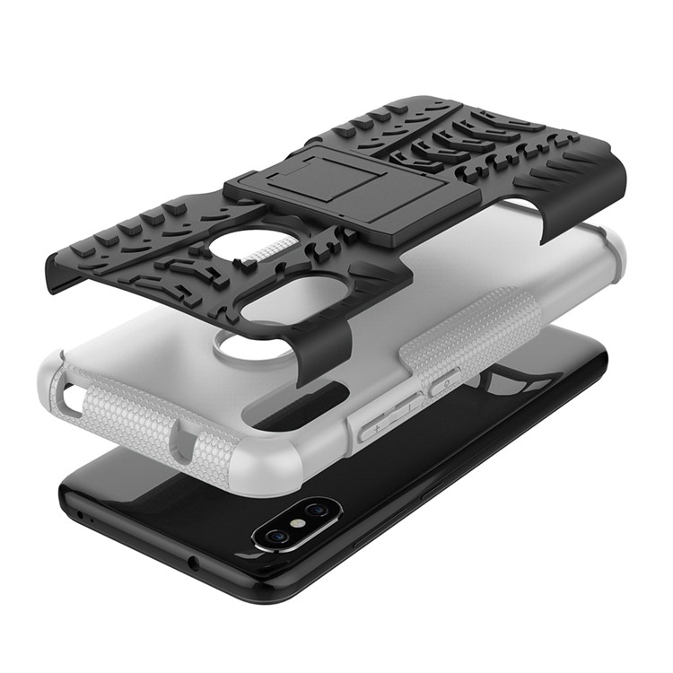 Anti-slip PC + TPU Hybrid Kickstand Cover Shell for Xiaomi Mi A2 Lite / Redmi 6 Pro - White-6