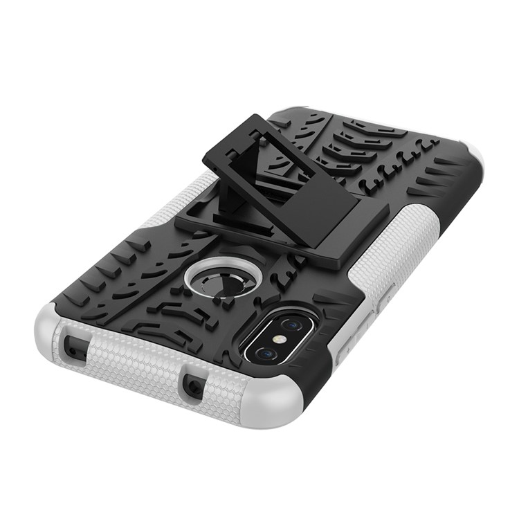 Anti-slip PC + TPU Hybrid Kickstand Cover Shell for Xiaomi Mi A2 Lite / Redmi 6 Pro - White-7