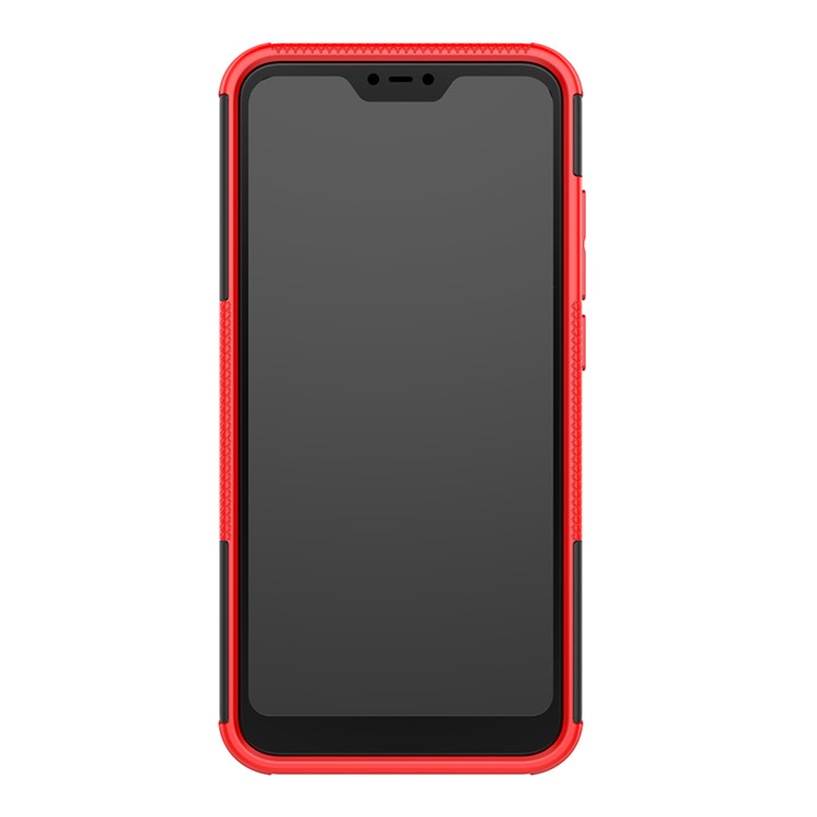 Anti-slip PC + TPU Hybrid Kickstand Protection Cover Case for Xiaomi Mi A2 Lite / Redmi 6 Pro - Red-9