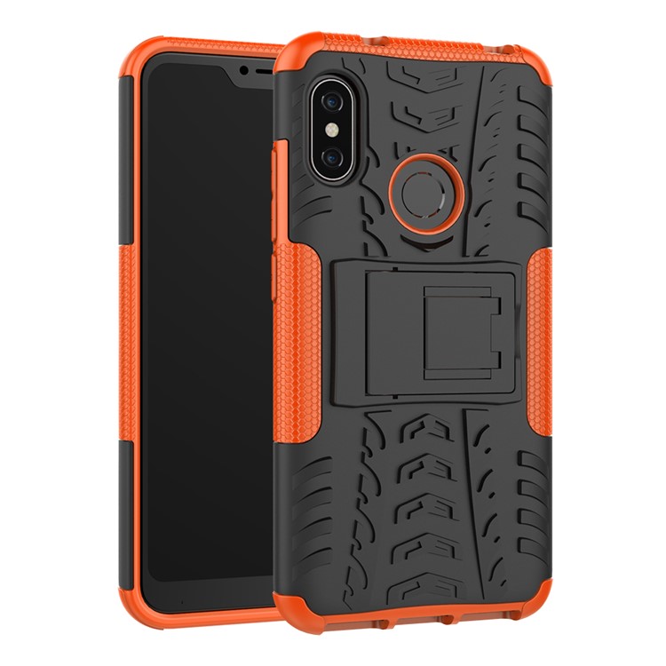 Anti-slip PC + TPU Hybrid Kickstand Mobile Casing for Xiaomi Mi A2 Lite / Redmi 6 Pro - Orange-2