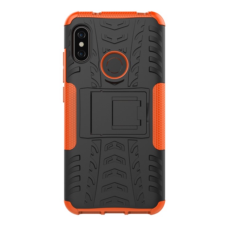 Anti-slip PC + TPU Hybrid Kickstand Mobile Casing for Xiaomi Mi A2 Lite / Redmi 6 Pro - Orange-6
