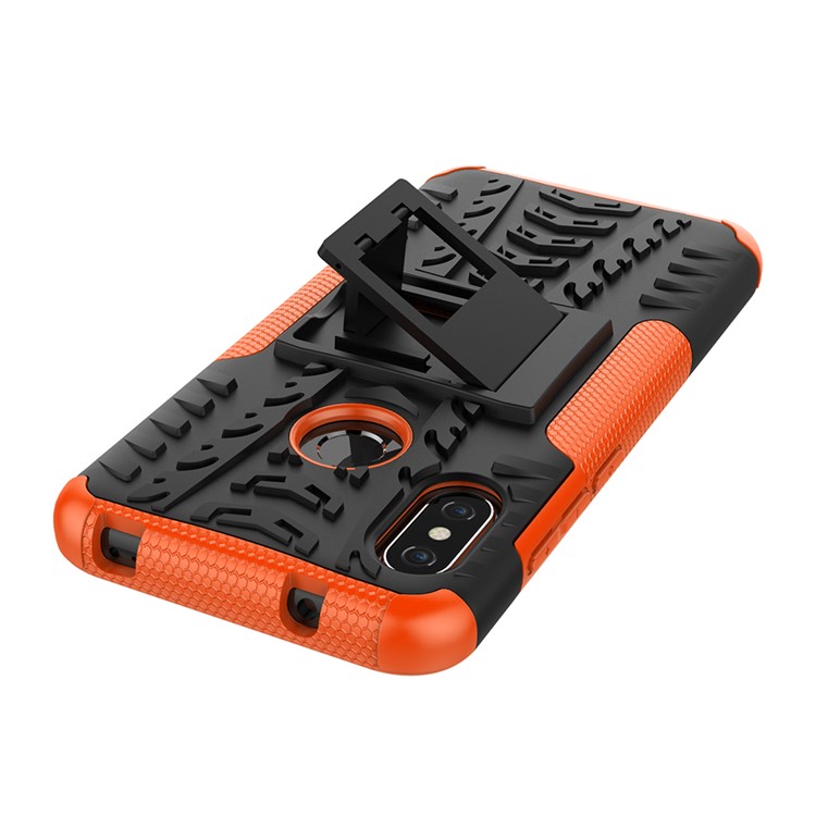 Anti-slip PC + TPU Hybrid Kickstand Mobile Casing for Xiaomi Mi A2 Lite / Redmi 6 Pro - Orange-9