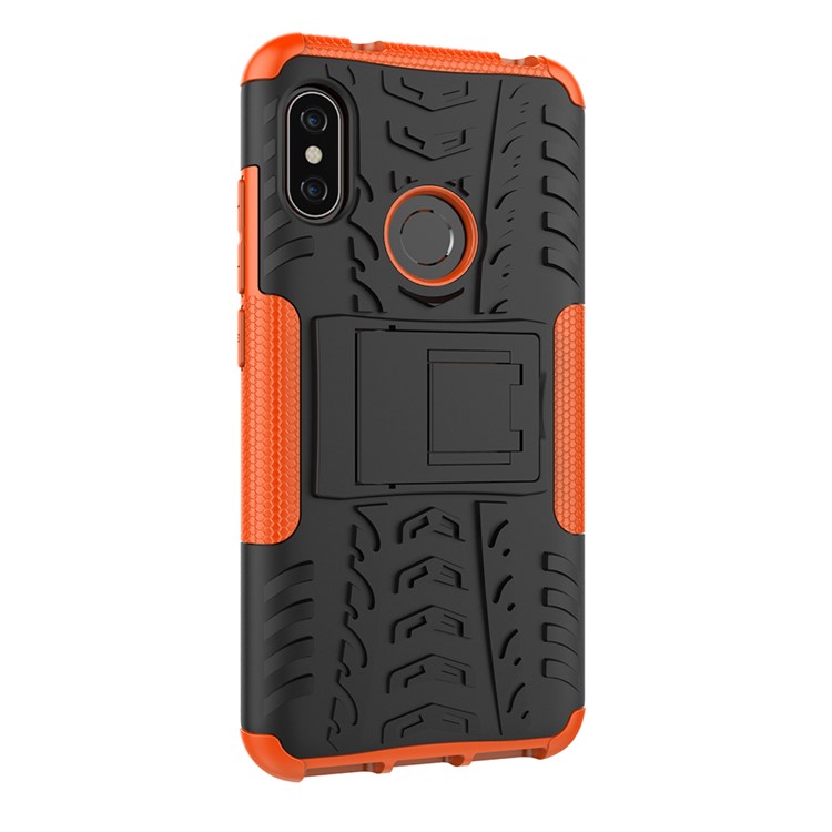 Anti-slip PC + TPU Hybrid Kickstand Mobile Casing for Xiaomi Mi A2 Lite / Redmi 6 Pro - Orange-10