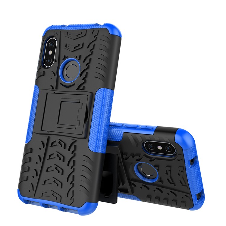 Anti-slip PC + TPU Hybrid Mobile Case with Kickstand for Xiaomi Mi A2 Lite / Redmi 6 Pro - Blue-1