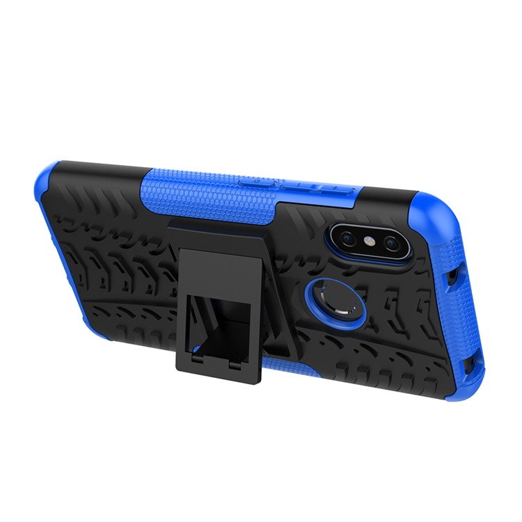 Anti-slip PC + TPU Hybrid Mobile Case with Kickstand for Xiaomi Mi A2 Lite / Redmi 6 Pro - Blue-11