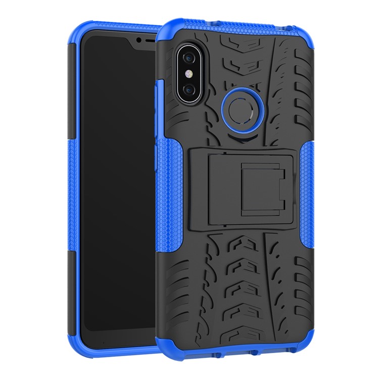 Anti-slip PC + TPU Hybrid Mobile Case with Kickstand for Xiaomi Mi A2 Lite / Redmi 6 Pro - Blue-2