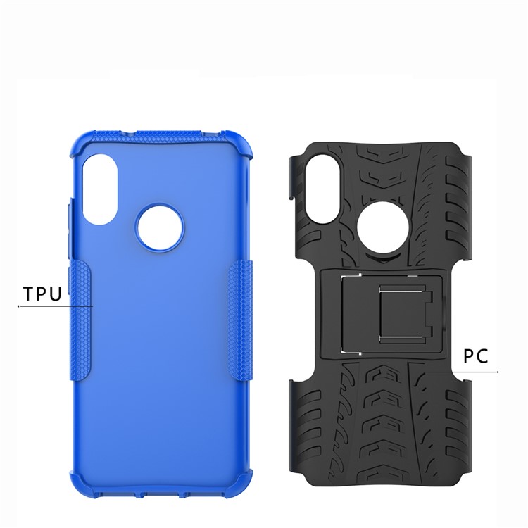 Anti-slip PC + TPU Hybrid Mobile Case with Kickstand for Xiaomi Mi A2 Lite / Redmi 6 Pro - Blue-4