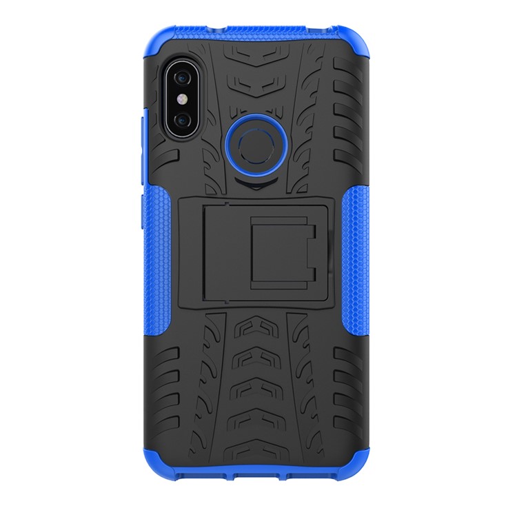 Anti-slip PC + TPU Hybrid Mobile Case with Kickstand for Xiaomi Mi A2 Lite / Redmi 6 Pro - Blue-6