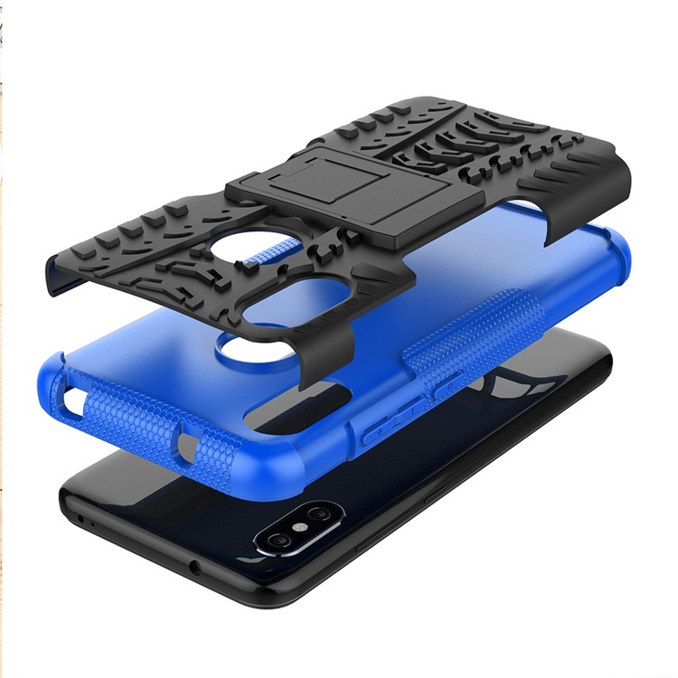 Anti-slip PC + TPU Hybrid Mobile Case with Kickstand for Xiaomi Mi A2 Lite / Redmi 6 Pro - Blue-7