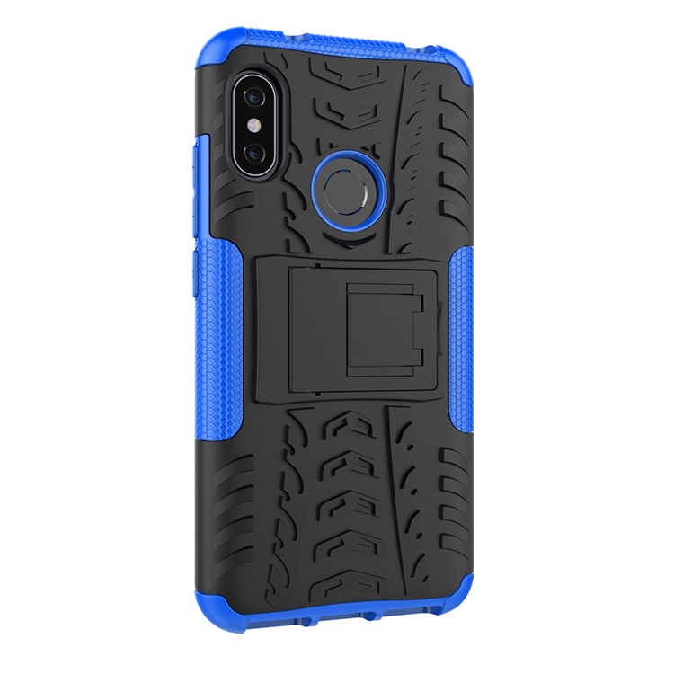 Anti-slip PC + TPU Hybrid Mobile Case with Kickstand for Xiaomi Mi A2 Lite / Redmi 6 Pro - Blue-9