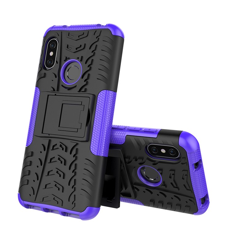 Anti-slip PC + TPU Combo Kickstand Protection Cover Shell for Xiaomi Mi A2 Lite / Redmi 6 Pro - Purple-1