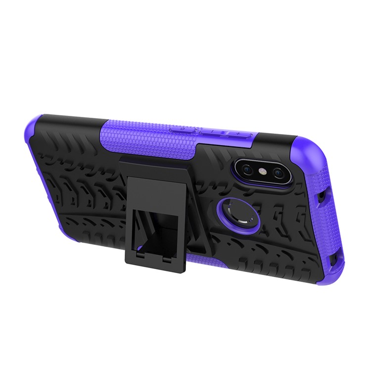 Anti-slip PC + TPU Combo Kickstand Protection Cover Shell for Xiaomi Mi A2 Lite / Redmi 6 Pro - Purple-9