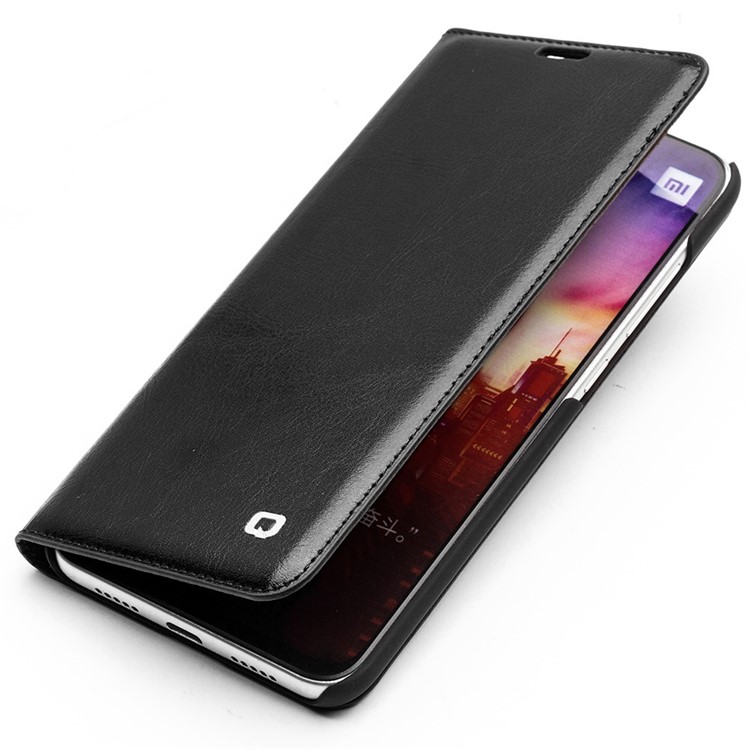 QIALINO Classic Genuine Leather Case with Card Slot for Xiaomi Mi 8 (6.21-inch) - Black-3