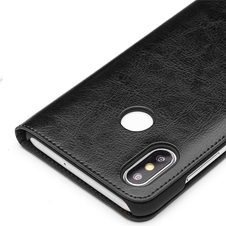 Funda De Cuero Genuina Clásica Qialino Con Ranura Para Tarjeta Para Xiaomi MI 8 (6,21 Pulgadas) - Negro