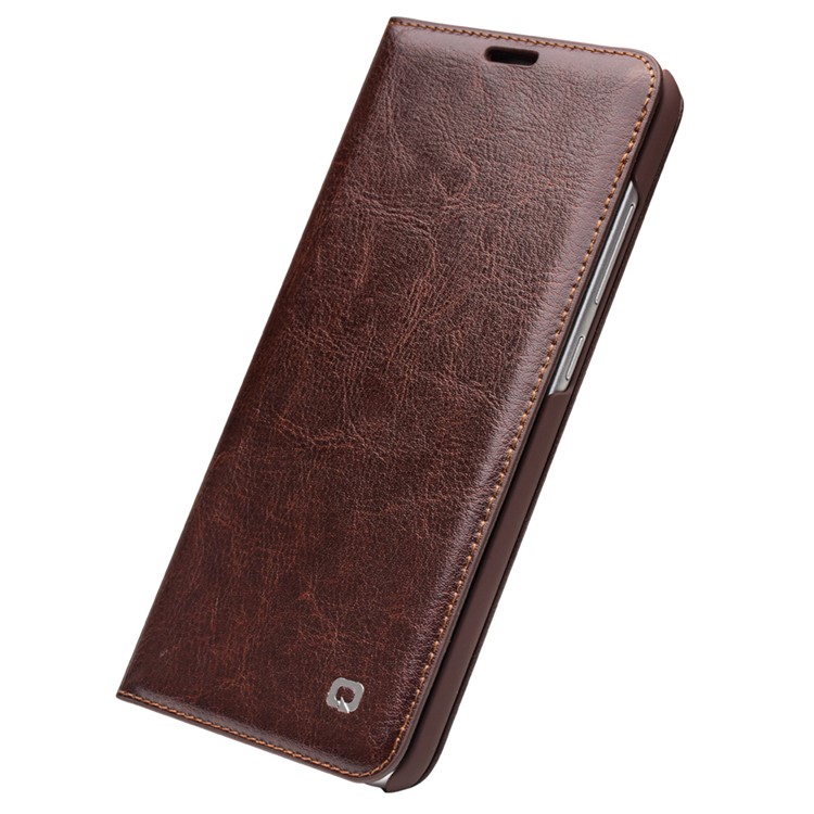 QIALINO Classic Genuine Leather Shell Case with Card Slot for Xiaomi Mi 8 (6.21-inch) - Brown-5