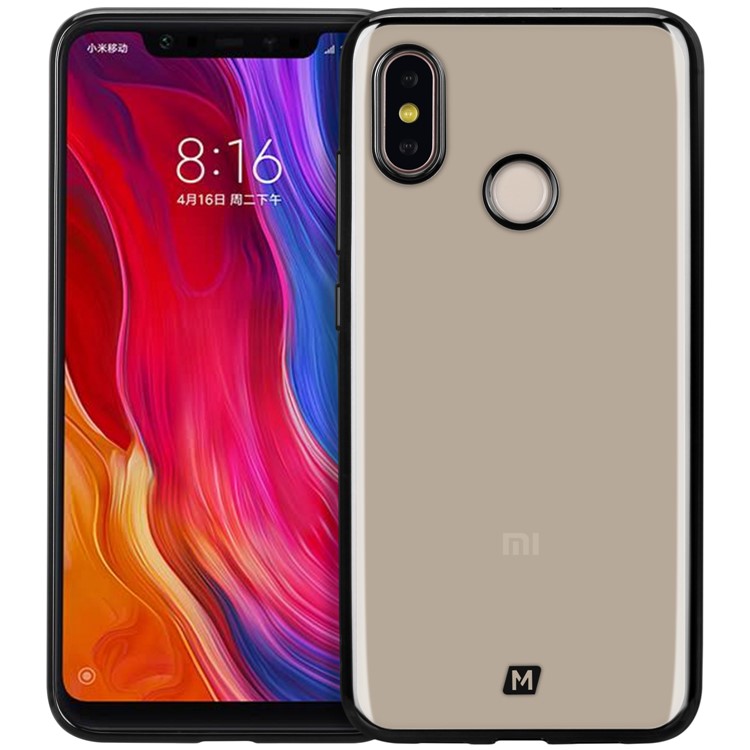 MOMAX Metallic Edge Case Electroplated TPU Phone Cover for Xiaomi Mi 8 (6.21-inch) - Black-1