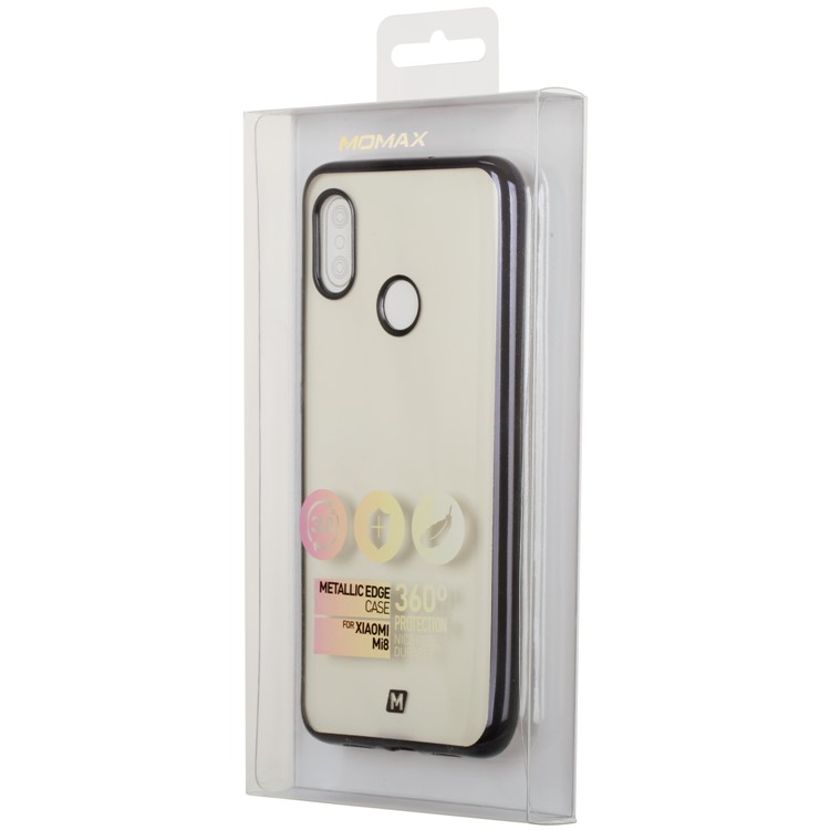 MOMAX Metallic Edge Case Electroplated TPU Phone Cover for Xiaomi Mi 8 (6.21-inch) - Black-14