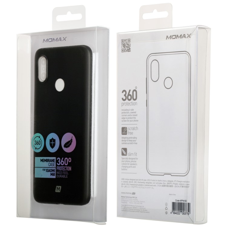 MOMAX Membrance Case 0.4mm Ultra-Thin PP Phone Cover for Xiaomi Mi 8 (6.21-inch) - Black-14