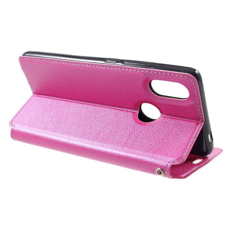 Auto-absorbed Card Holder Stand Leather Phone Cover for Xiaomi Mi 8 SE (5.88-inch) - Rose-4
