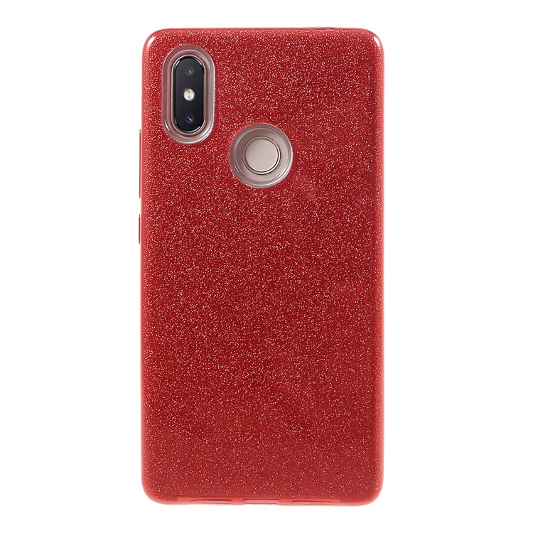 Glittery TPU + PC Hybrid Back Phone Case for Xiaomi Mi 8 SE (5.88-inch) - Red-2