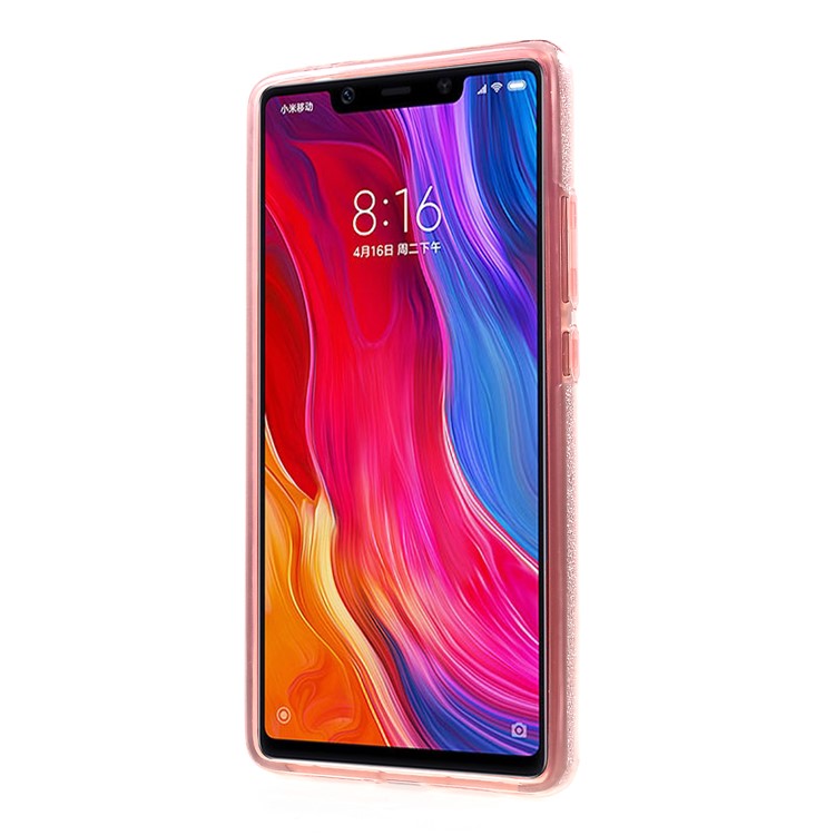 Glittery TPU + PC Hybrid Back Phone Shell for Xiaomi Mi 8 SE (5.88-inch) - Pink-2