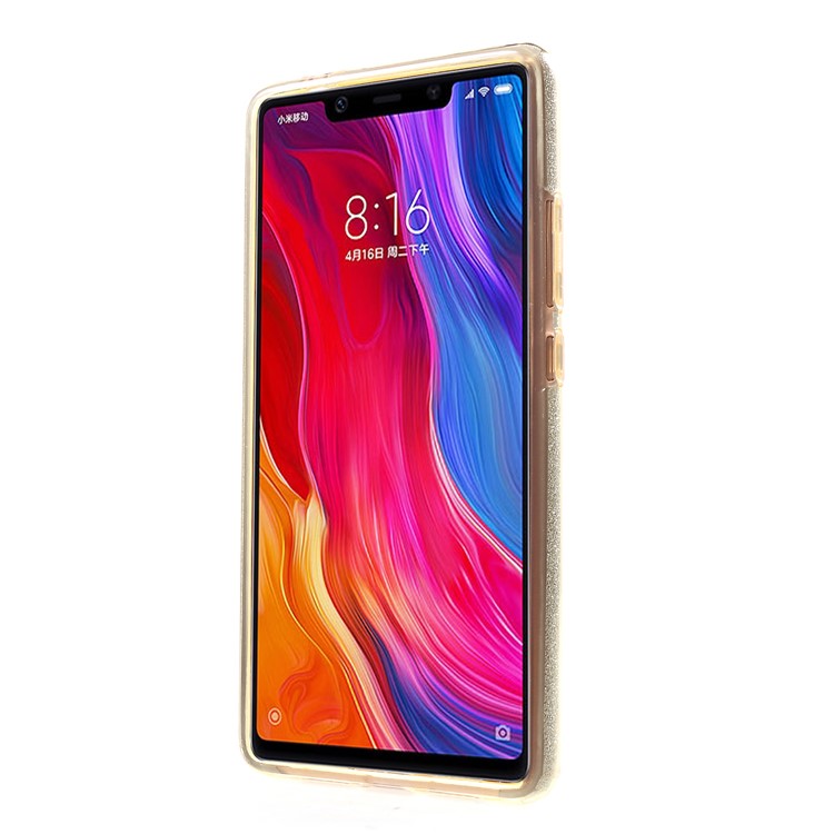 Glittery TPU + PC Hybrid Back Mobile Casing for Xiaomi Mi 8 SE (5.88-inch) - Gold-2