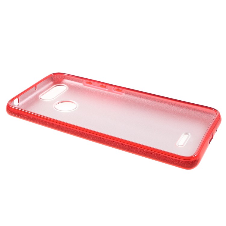 3-in-1 Glittery Powder Paper TPU + PC Hybrid Case for Xiaomi Redmi 6 (Dual Camera: 12MP+5MP) - Red-3
