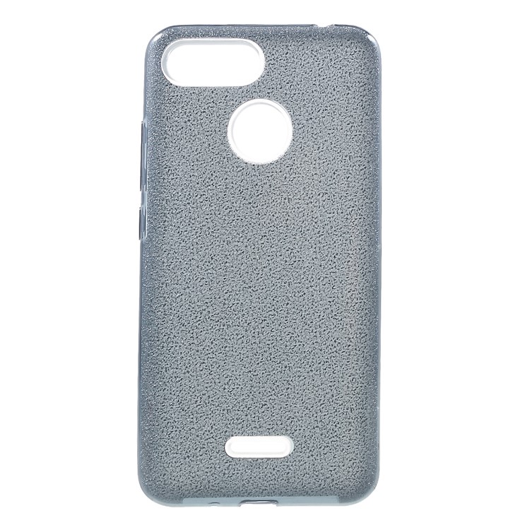 3-in-1 Glittery Powder Paper TPU + PC Hybrid Cover for Xiaomi Redmi 6 (Dual Camera: 12MP+5MP) - Grey-1
