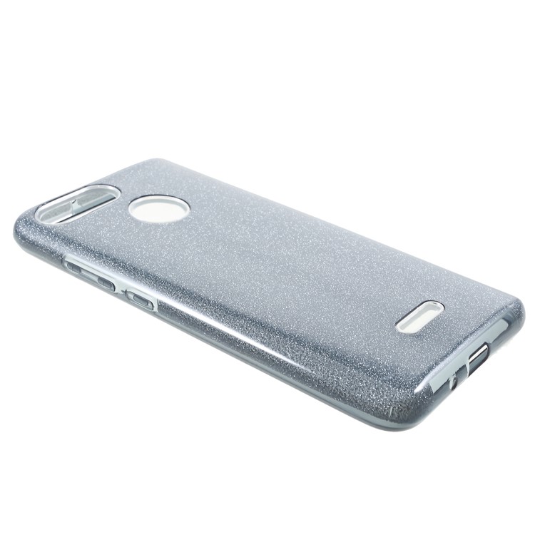 3-in-1 Glittery Powder Paper TPU + PC Hybrid Cover for Xiaomi Redmi 6 (Dual Camera: 12MP+5MP) - Grey-3