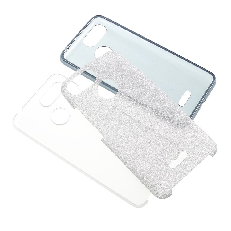 3-in-1 Glittery Powder Paper TPU + PC Hybrid Cover for Xiaomi Redmi 6 (Dual Camera: 12MP+5MP) - Grey-7